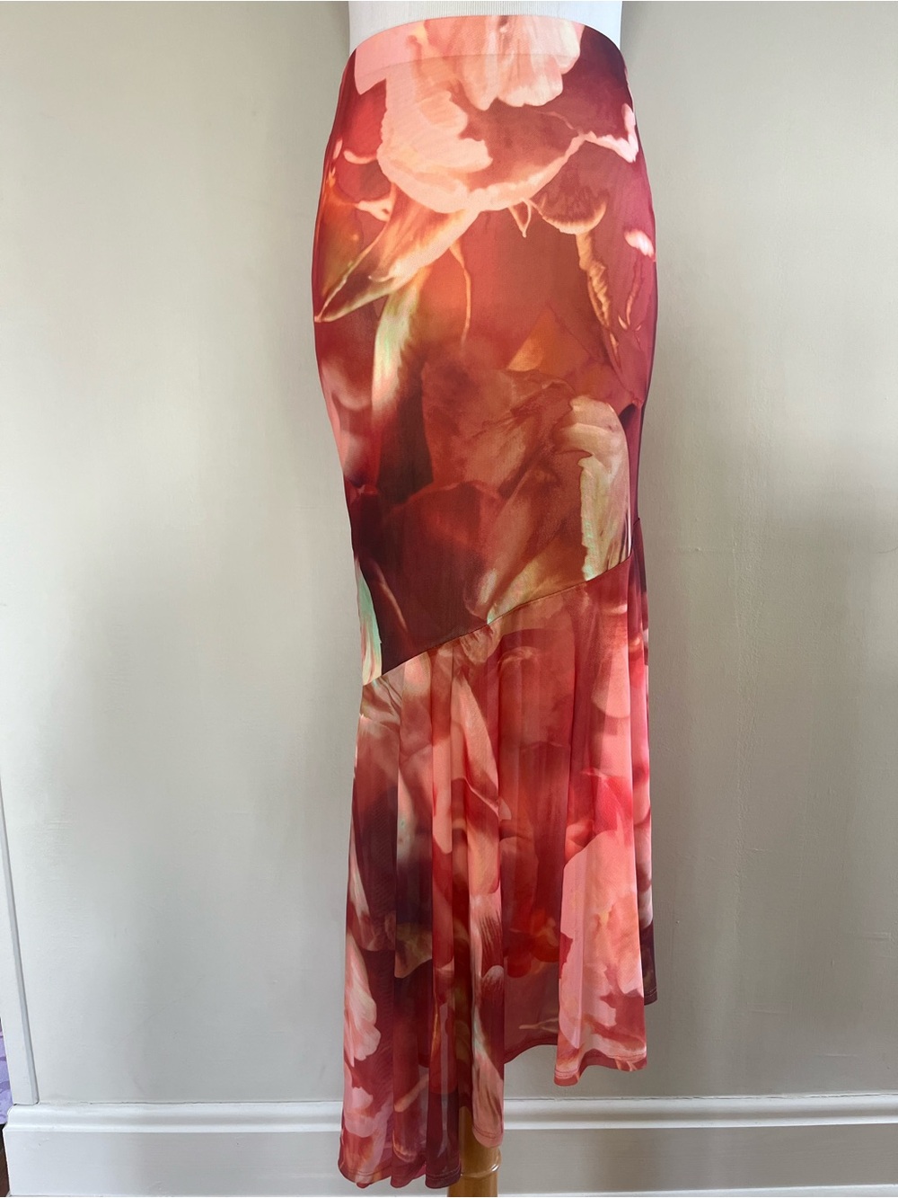 Fashion Nova Floral Watercolor Asymmetrical Maxi Skirt